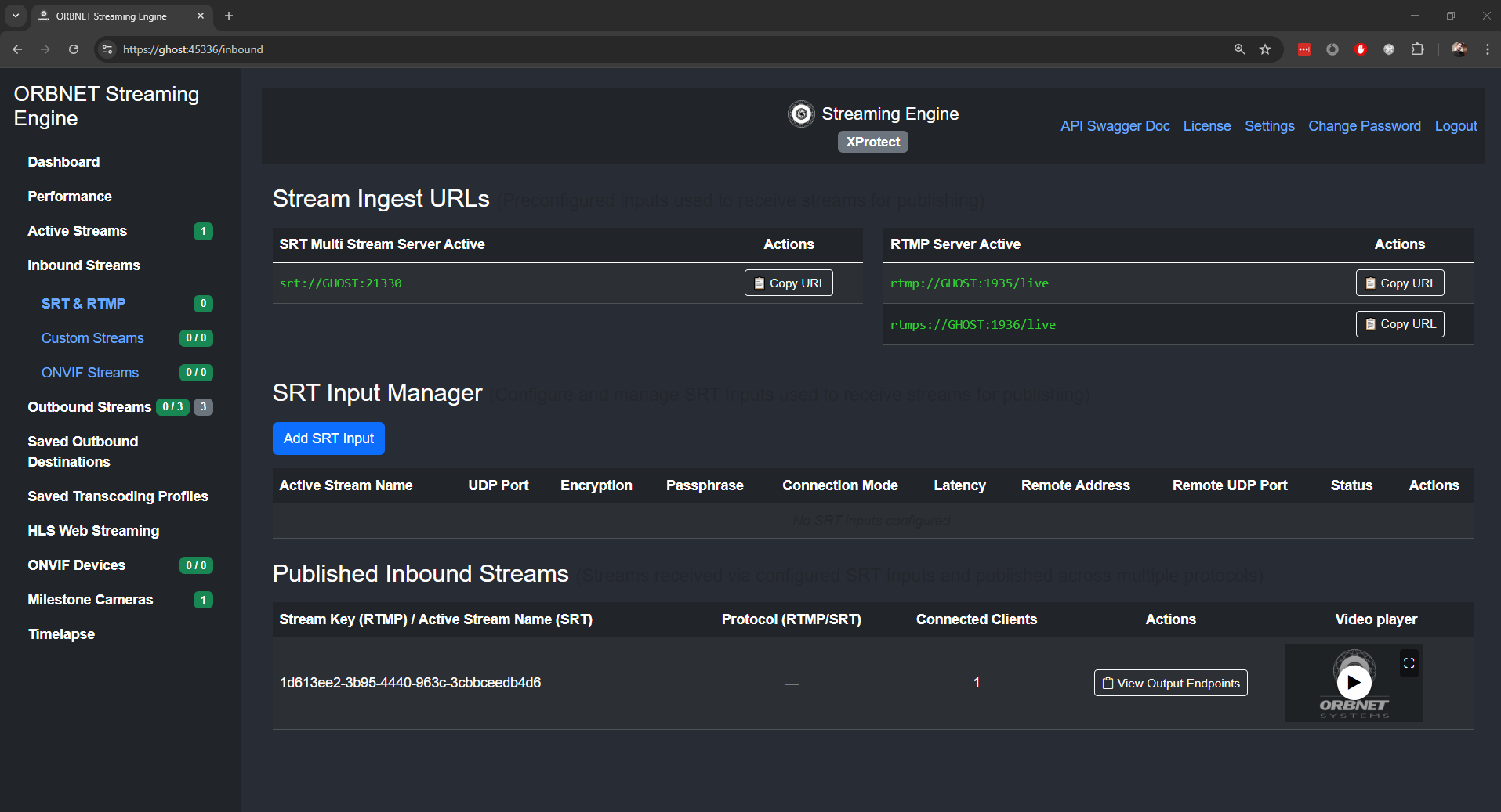 Ingest RTMP and SRT Streams